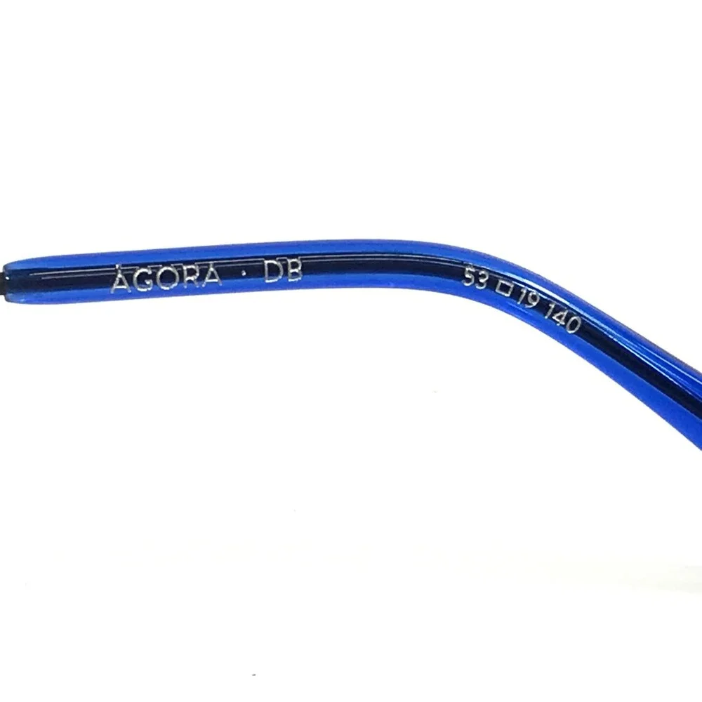 Etnia Barcelona Eyeglasses Frames AGORA DB Dark Blue Square Wire Rim 53-19-140